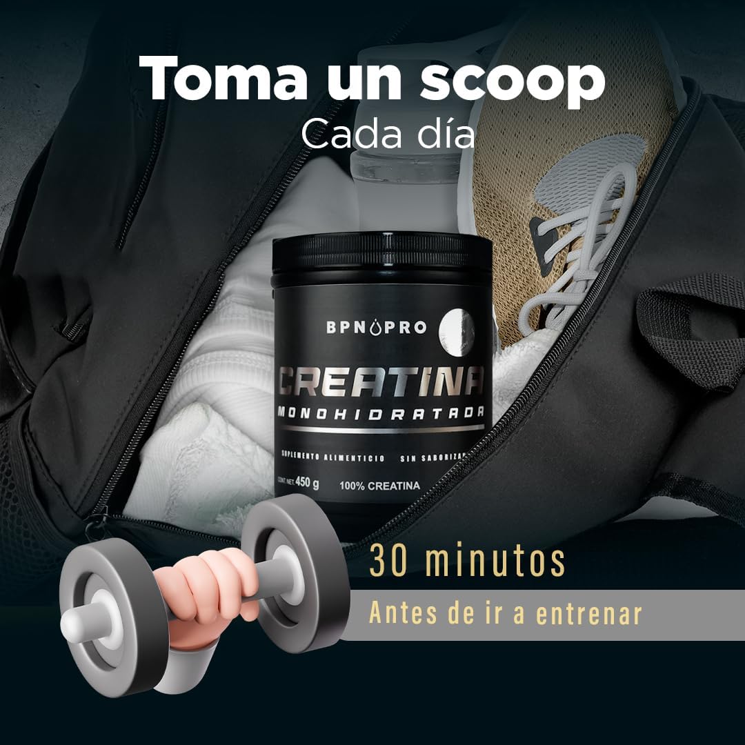 Creatina Monohidratada Alta Pureza En Polvo Sabor.