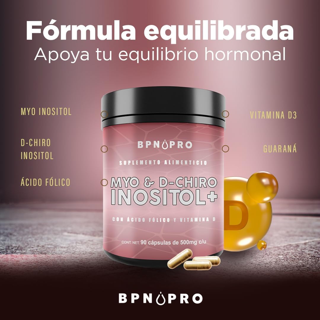 Myo-inositol D-chiro Puro Acido Folico Vitamina D3 Sin Sabor.