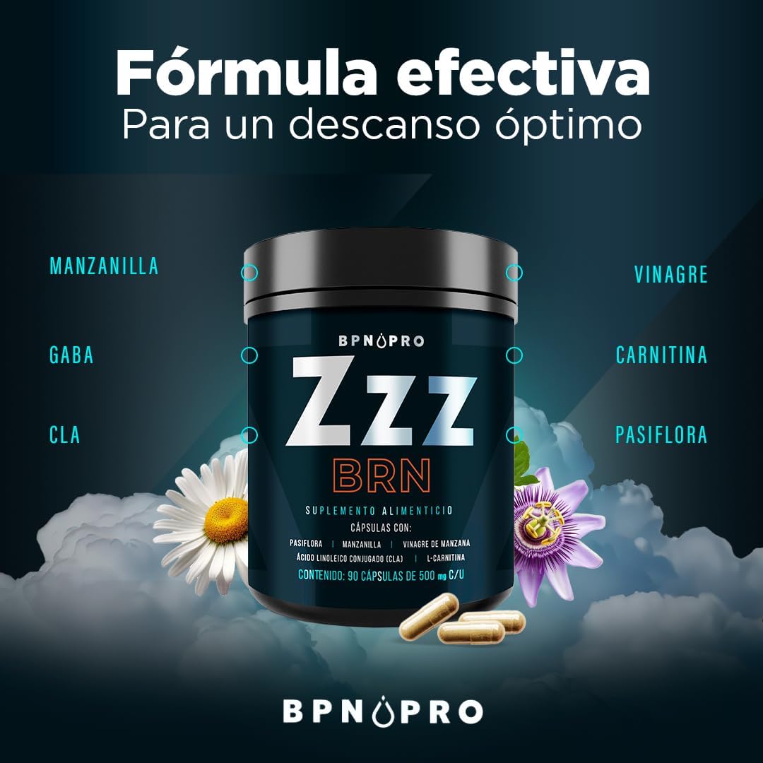 Quemador de Grasa Nocturno ZZZ BRN Carnitina CLA GABA Magnesio..