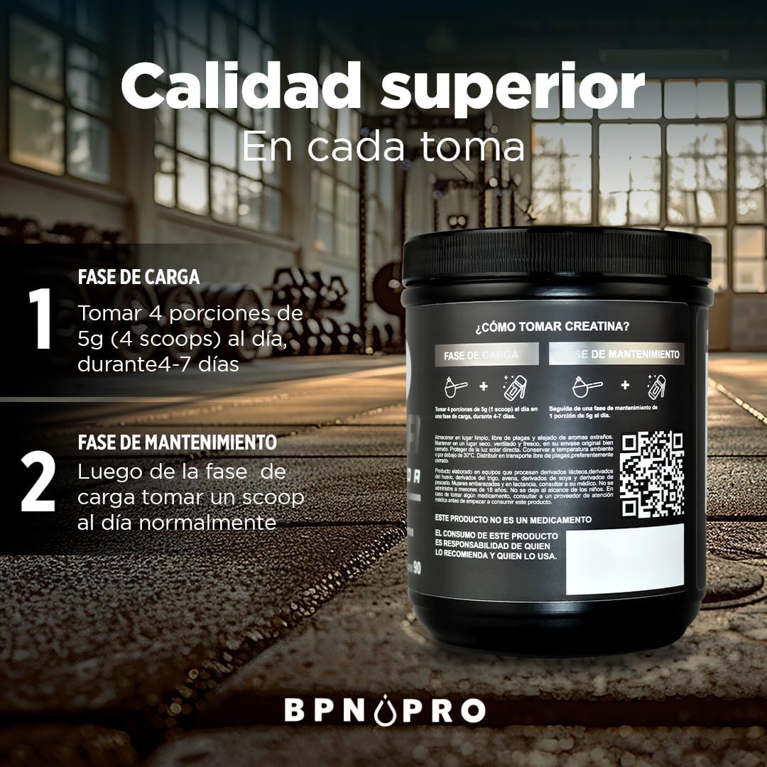 Creatina Monohidratada Alta Pureza Suplemento Polvo Bpn Pro.