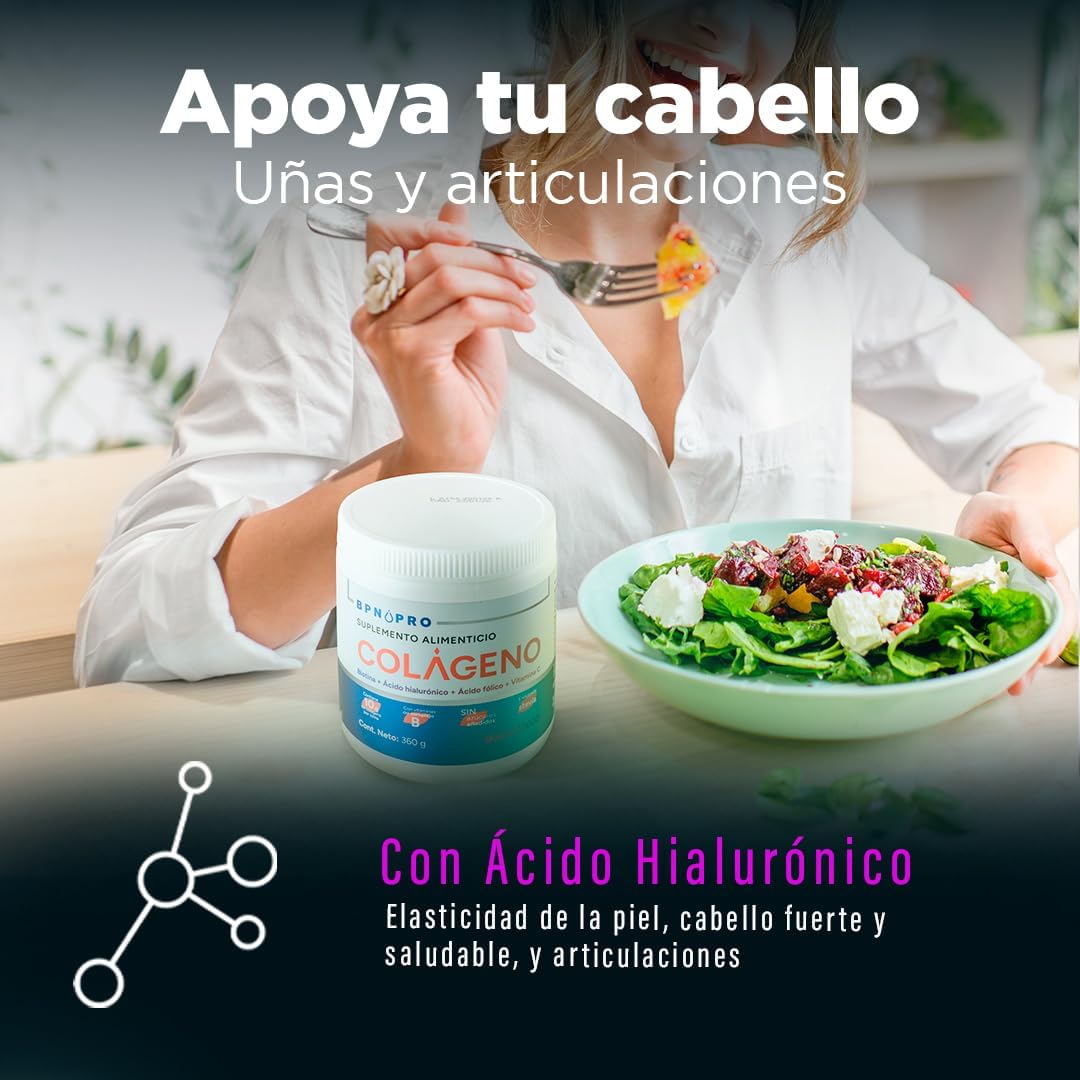 Colágeno Hidrolizado En Polvo Ácido Hialurónico Ácido Fólico Sin Sabor .