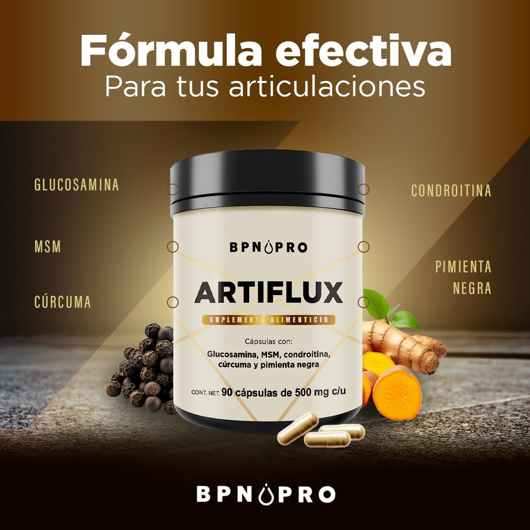 Glucosamina Msm Condroitina Curcuma Pimienta Negra Artiflux.