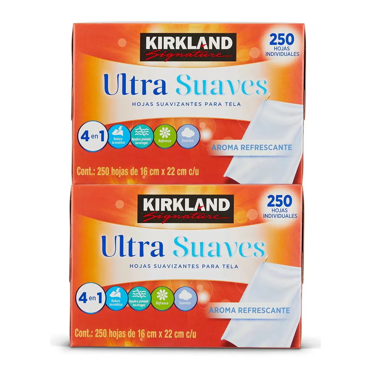 Toallas para Secadora Kirkland Ultra Suaves Aroma Refrescante 250