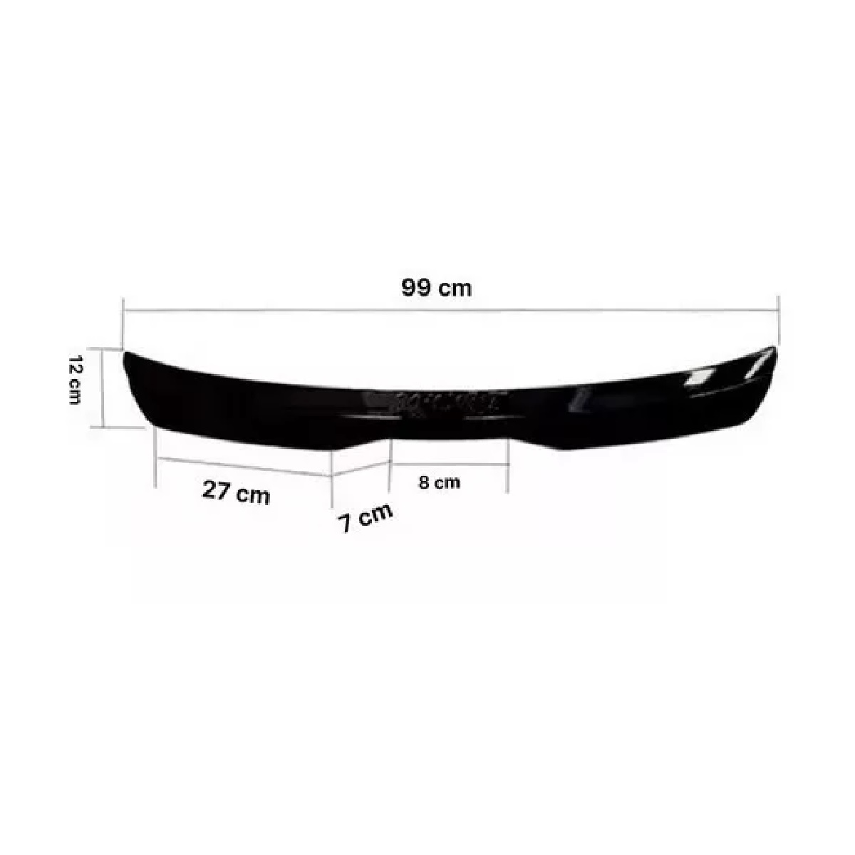 Cola De Pato Negro Brilloso Aleron Hatchback Deportivo Abs.