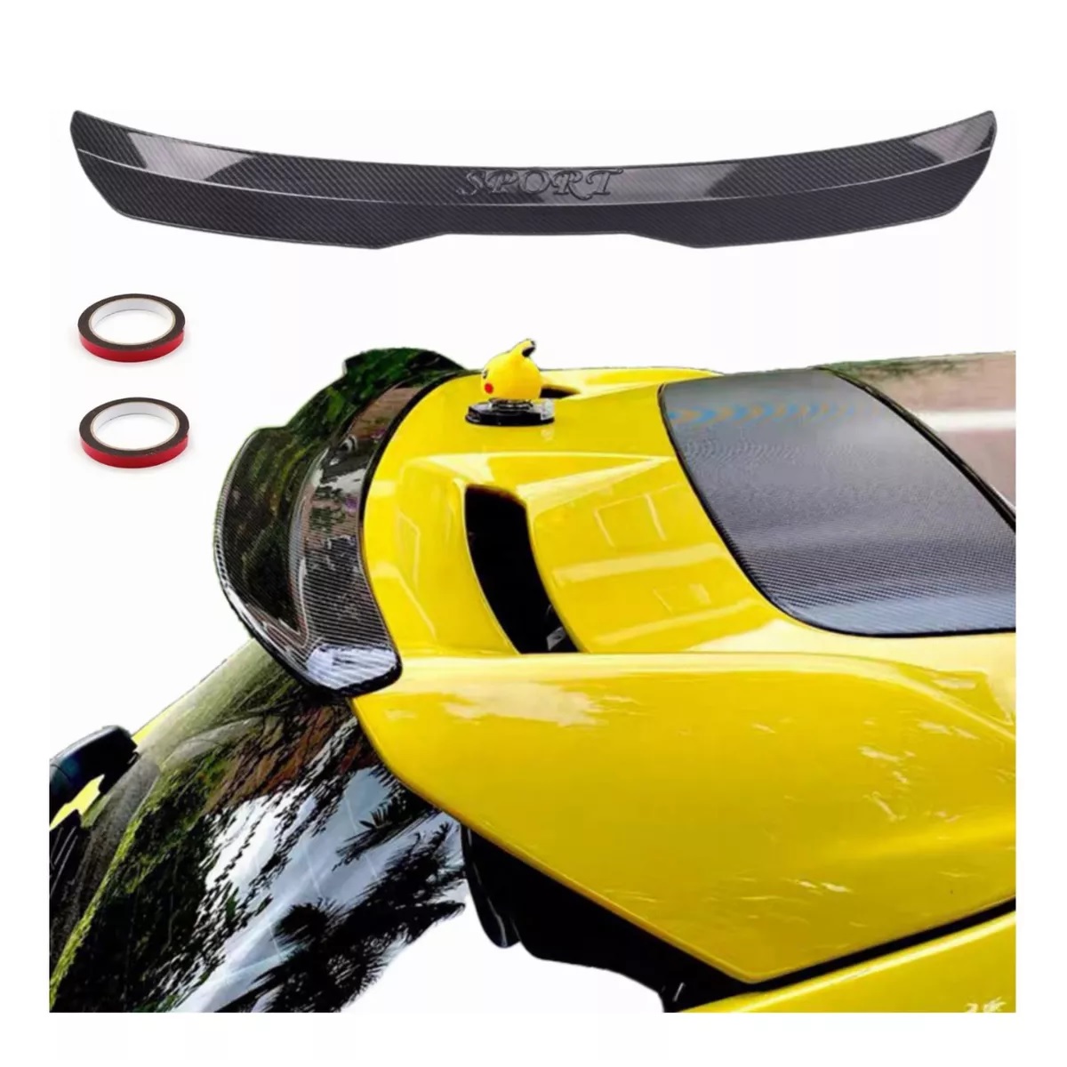 Cola De Pato Negro Brilloso Aleron Hatchback Deportivo Abs.