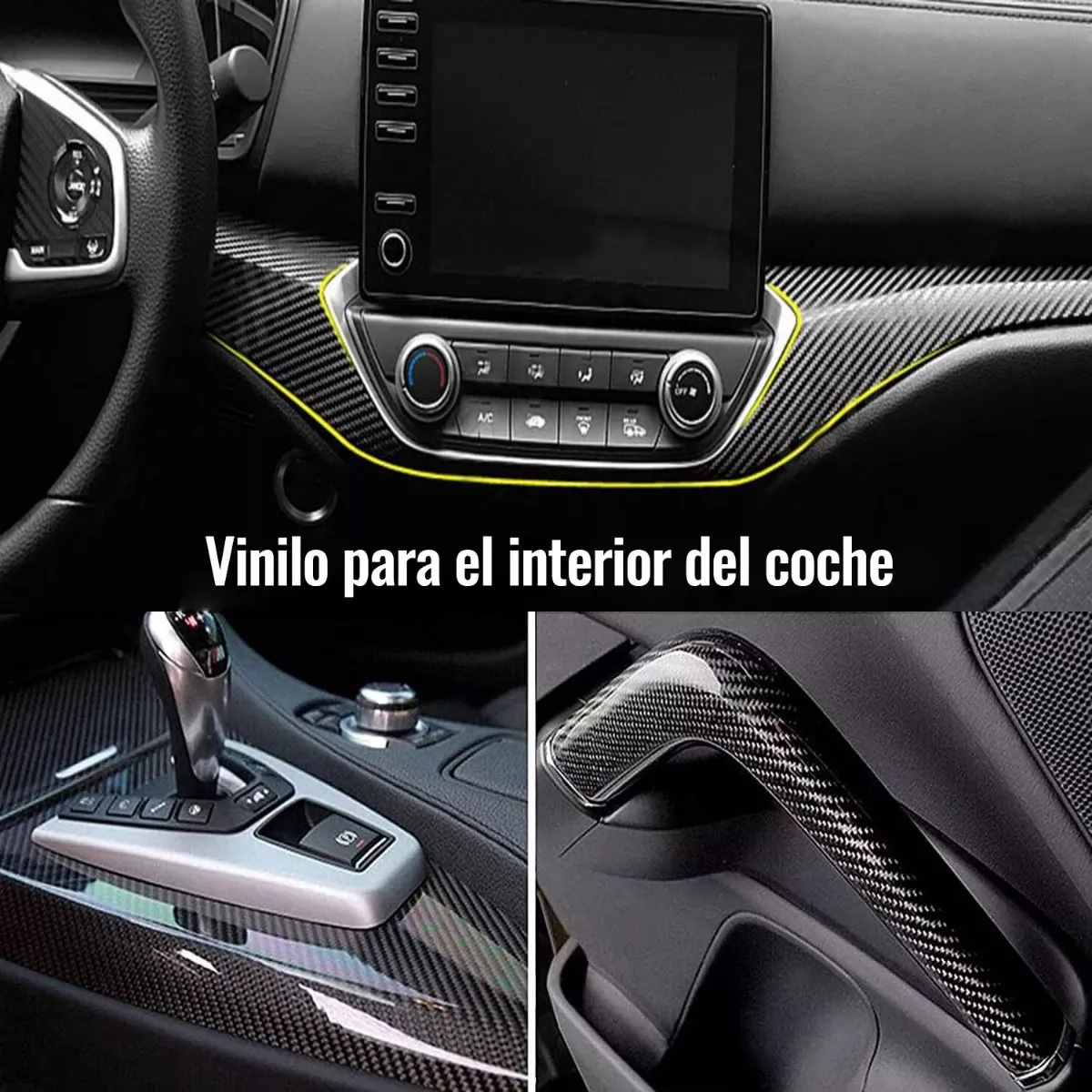 Vinil Automotriz Fibra De Carbono Impermeable 30cmx300cm 7d.