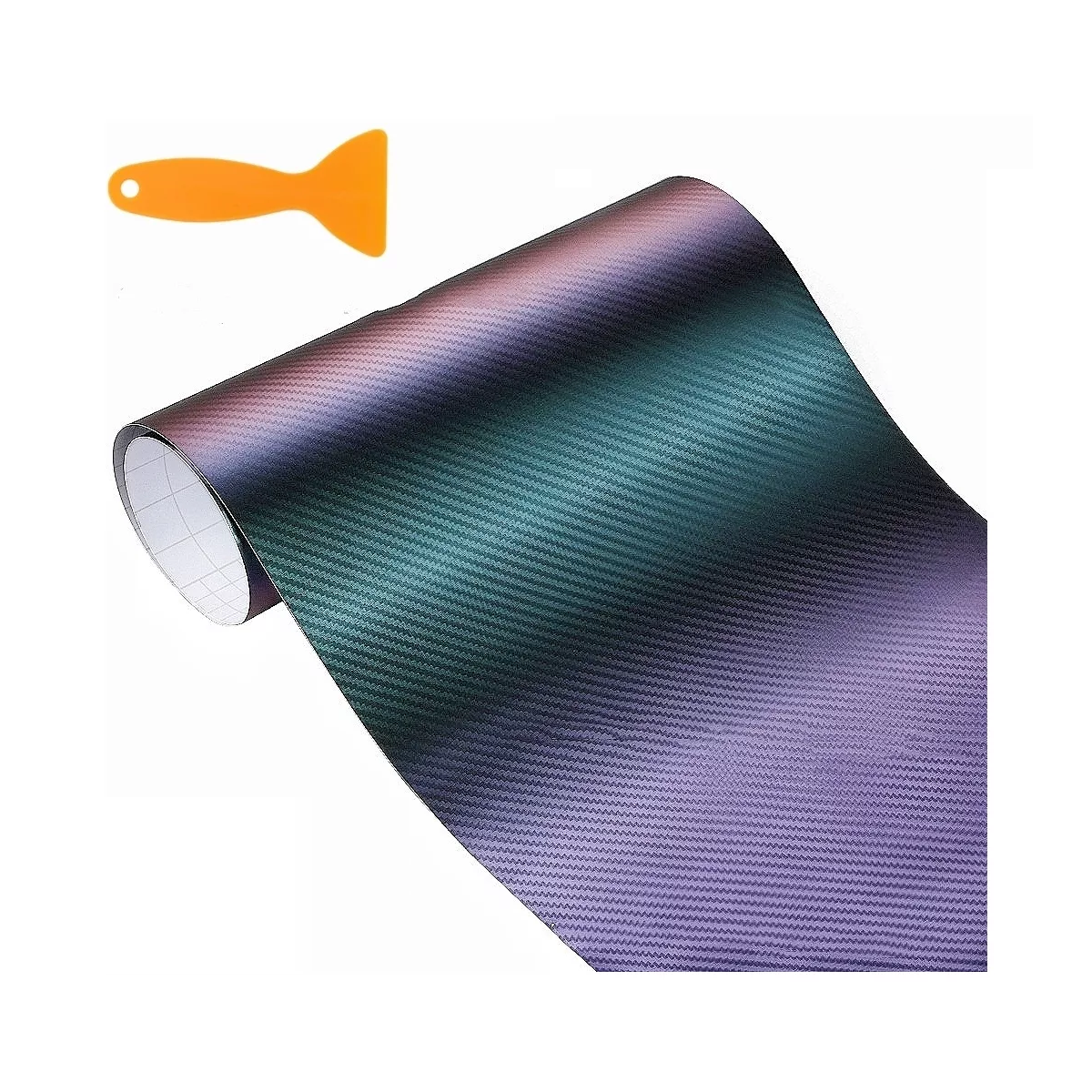 Película De Fibra De Carbono El Coche, Estilo Camaleónico Verde.