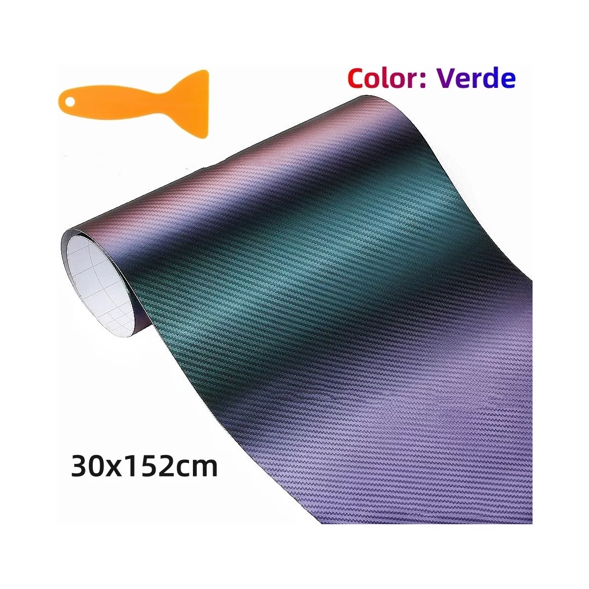 Película De Fibra De Carbono El Coche, Estilo Camaleónico Verde.