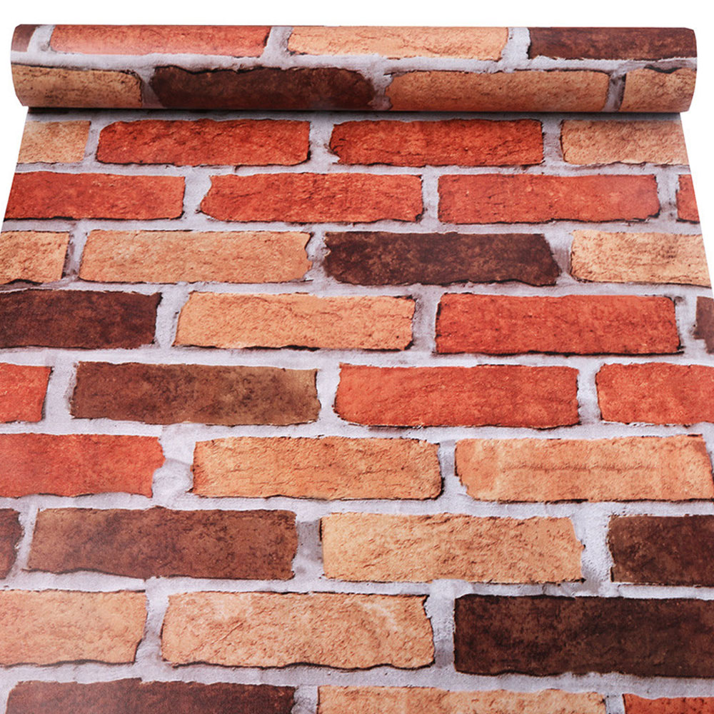 Papel Tapiz De Ladrillo Rojo De 10mx45cm Ladrillo Rojo.
