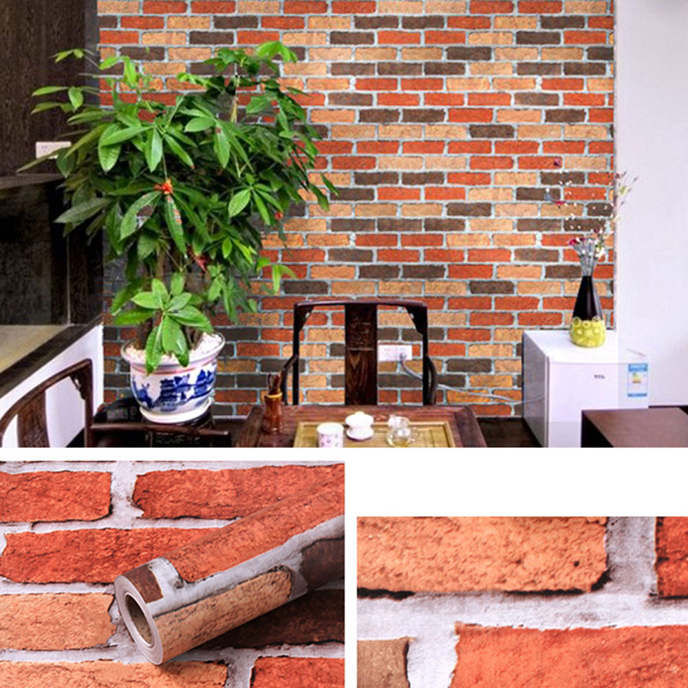 Papel Tapiz De Ladrillo Rojo De 10mx45cm Ladrillo Rojo.