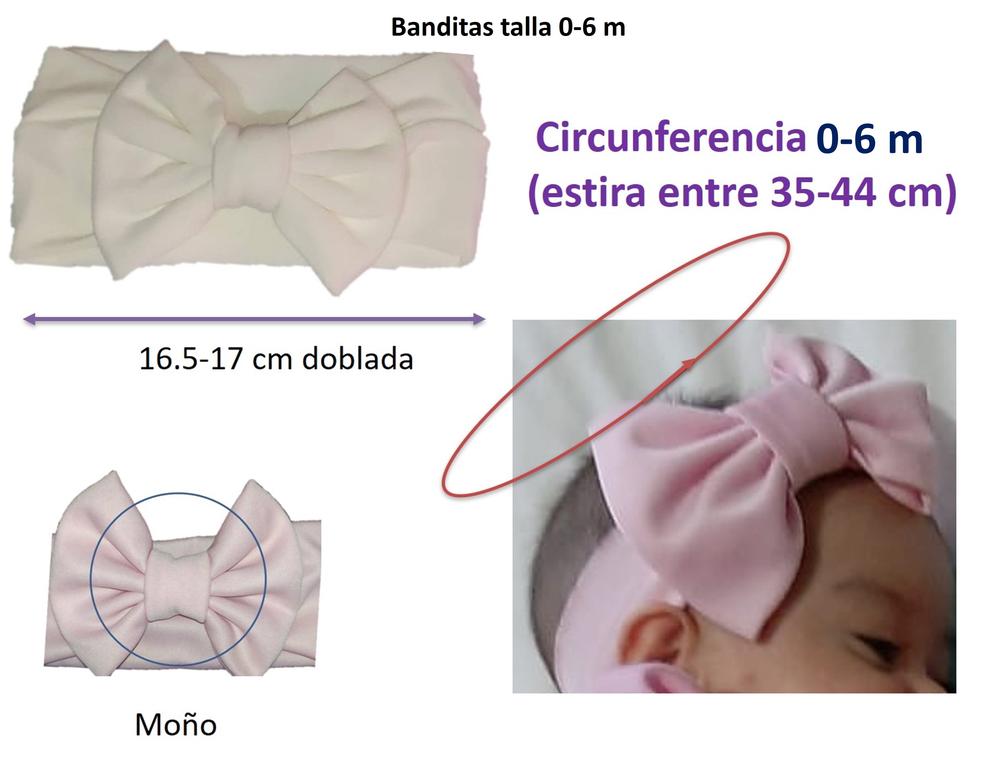 10 banditas Tiaras de moño para bebe niña 0-6 M, Turbantes, accesorios bebe, regalo baby.