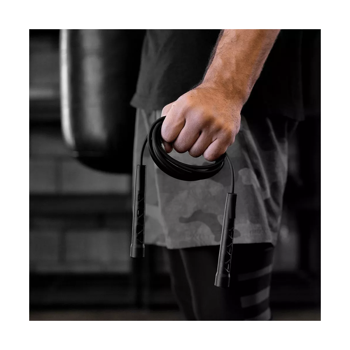 Cuerda Pvc Para Saltar Estilo Libre Sin Enredamiento Color Negro Matte.