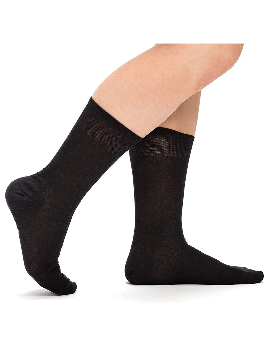 Pack con 6 Pares de Calcetines Escolar Juvenil Delgados para Hombre Gran Galeón Color Gris Oxford Liso  Talla 14-18 años.