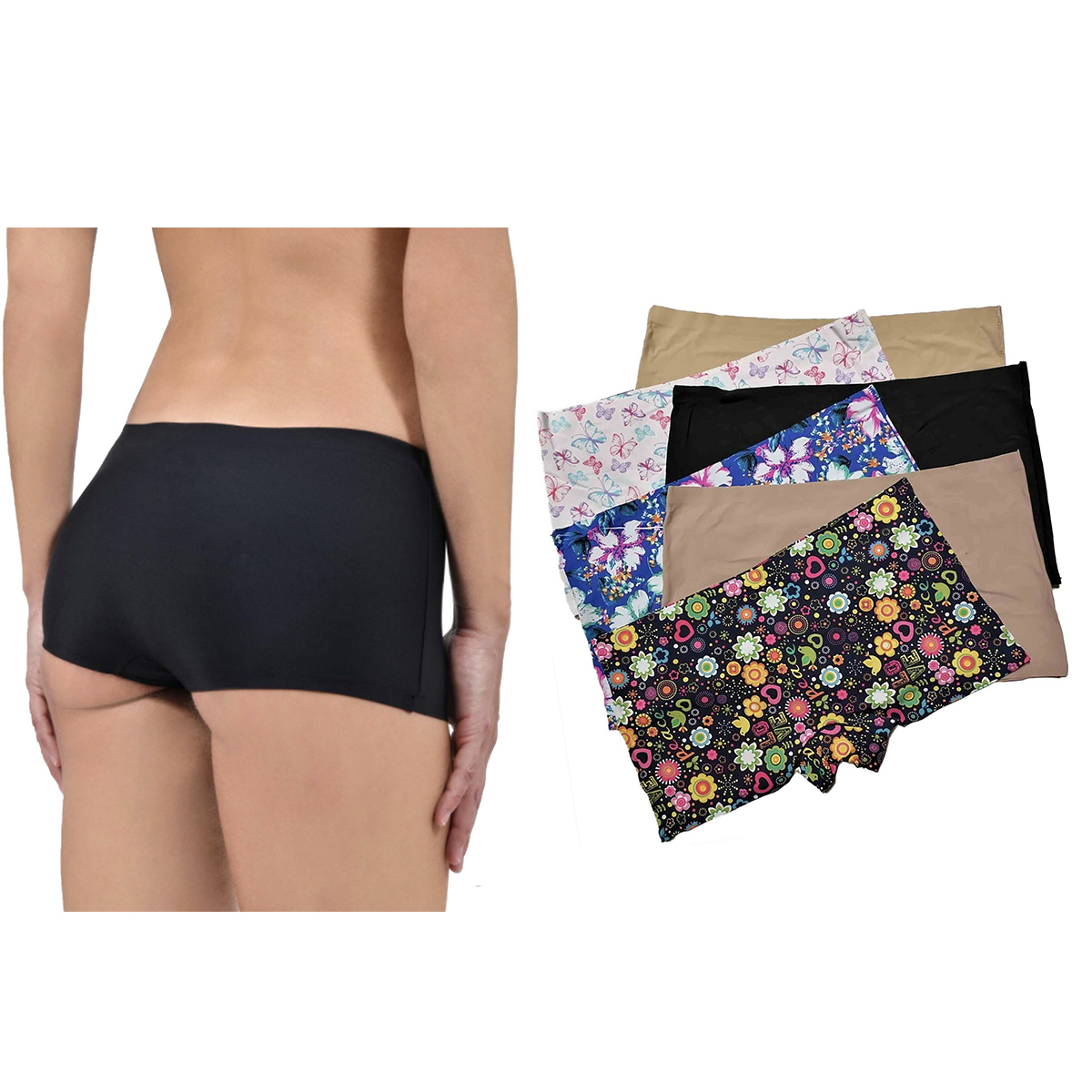 Paquete de 6 Boxer Invisibles Sin Costuras Corte Láser Pack Incluye 6 Diferentes Colores.