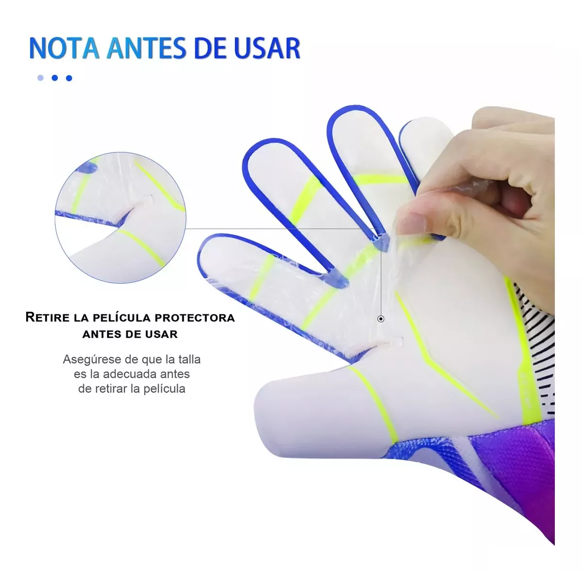 Guantes De Portero Fútbol Soccer Antidesliz Espesamiento Talla 7.