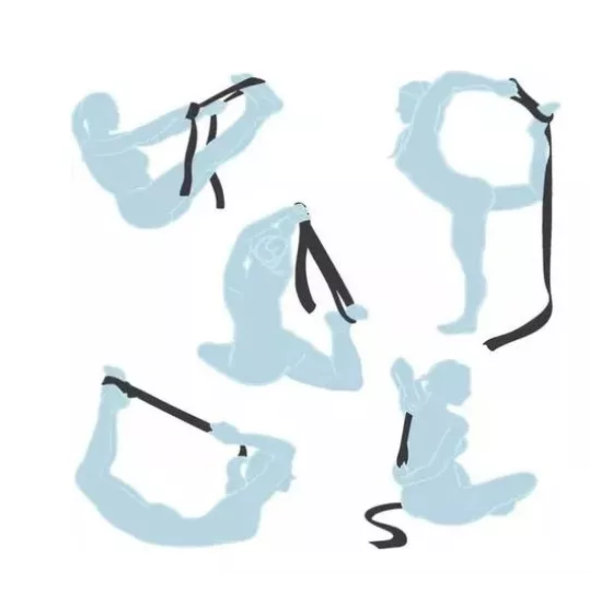 Set 3 Cinturons Para Yoga Cinturon De Pilates Estirar Morado.