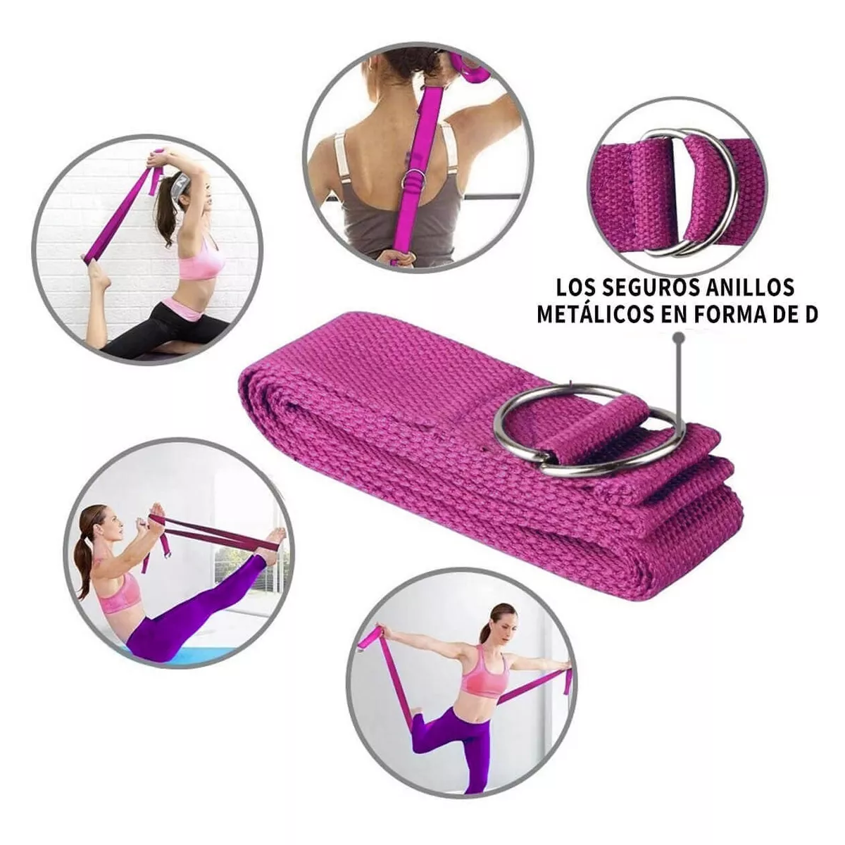 Kit Ejercicio Pelota Pilates Bloques Yoga Bandas Resistencia Rosa.
