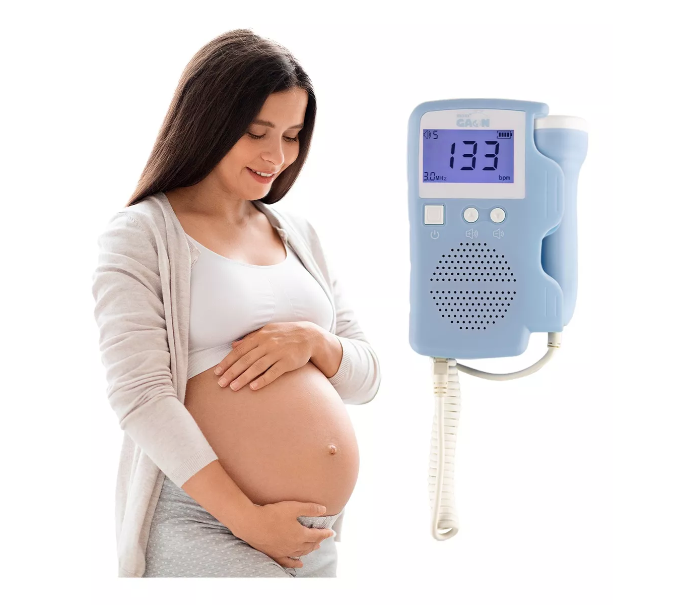 M Ultrasonido Portatil Doppler Fetal Oye Latidos De Tu Bebe.