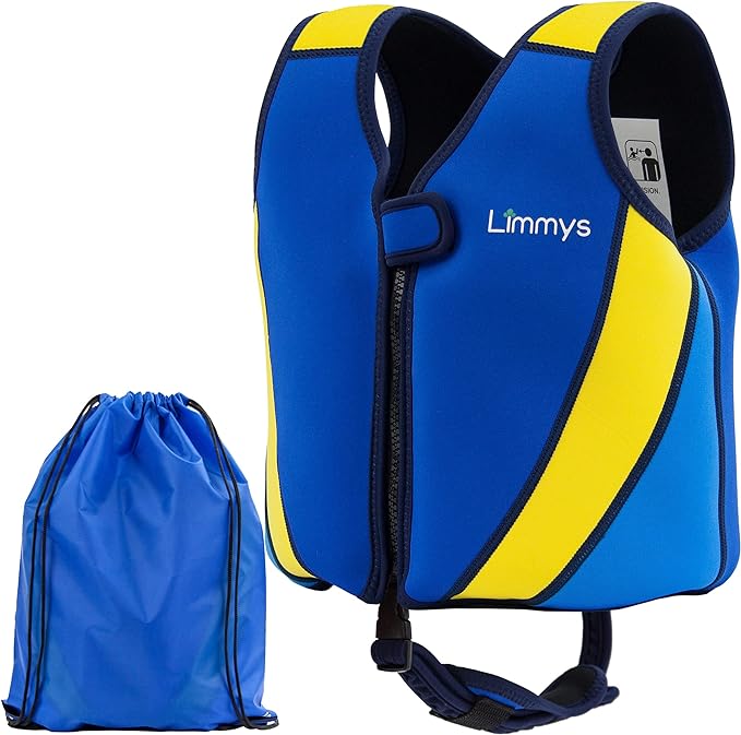 Limmys Chaleco de Natación de Neopreno de la Marca Premium para Niños - Flotador para el Aprendizaje de la Natación Ideal para Niños - Incluye una Bolsa con Cordón Extra.