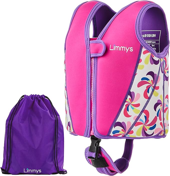 Limmys Chaleco de Natación de Neopreno de la Marca Premium para Niños - Flotador para el Aprendizaje de la Natación Ideal para Niños - Incluye una Bolsa con Cordón Extra.