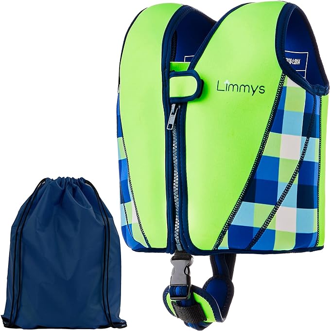 Limmys Chaleco de Natación de Neopreno de la Marca Premium para Niños - Flotador para el Aprendizaje de la Natación Ideal para Niños - Incluye una Bolsa con Cordón Extra.