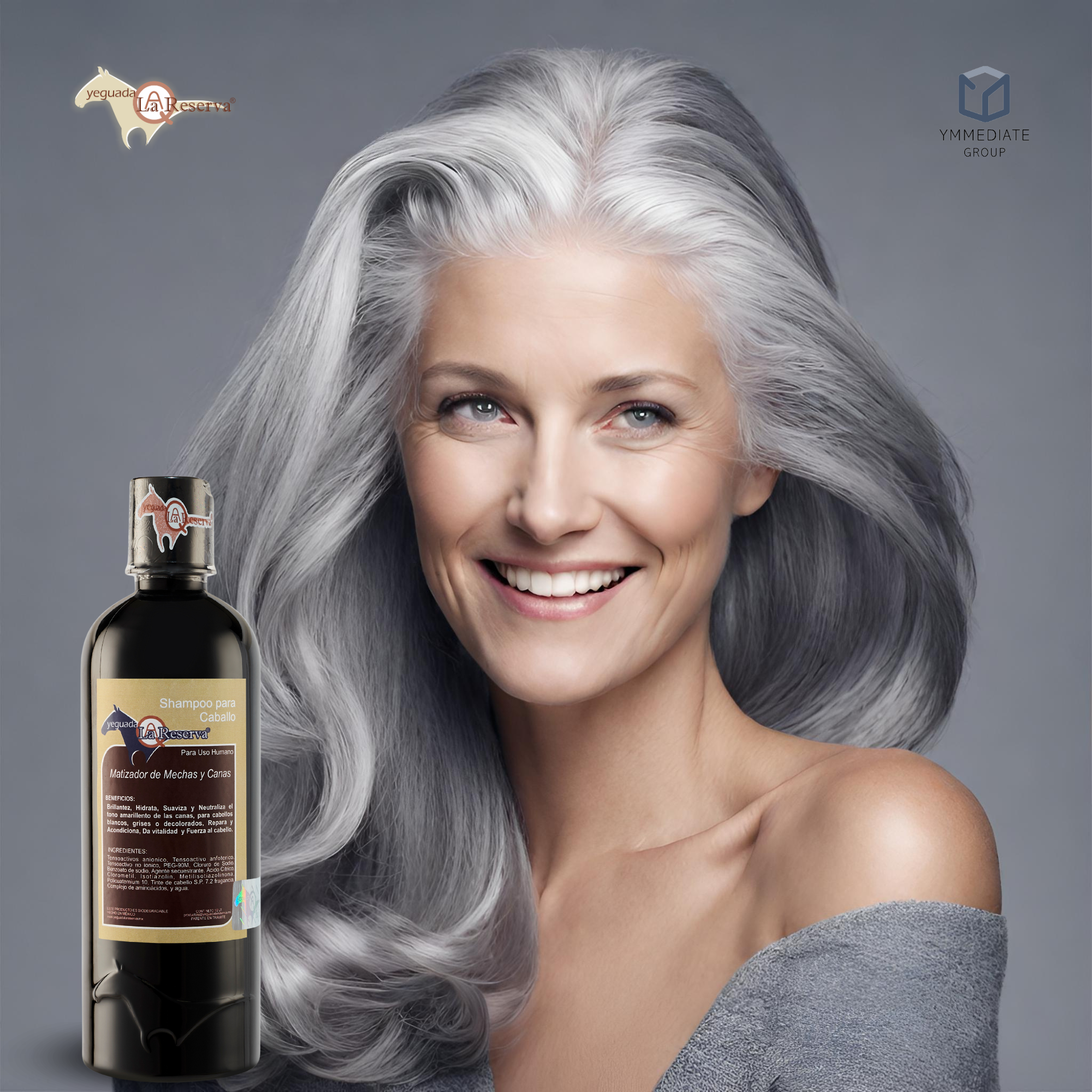Shampoo MATIZADOR de Mechas y Canas Yeguada la Reserva . Tratamiento Matizante, Elimina Tonos Deslavados, Amarillos, Rojos y Verdes por Tintes y Decoloraciones. Shampoo para Caballo para uso humano  500 ml. (2 Botellas)