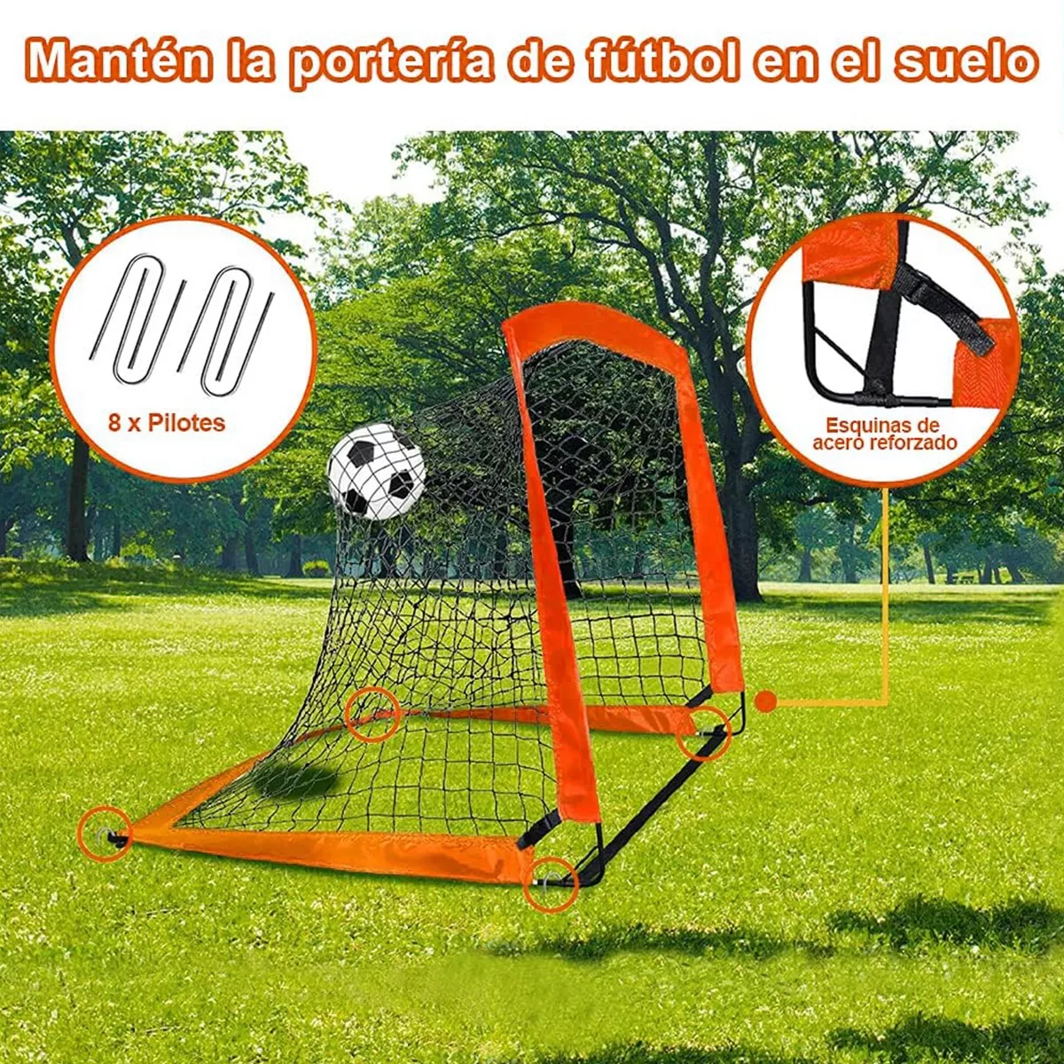 2 Porterías De Fútbol Para Niños 120*90cm Plegable Portátil.