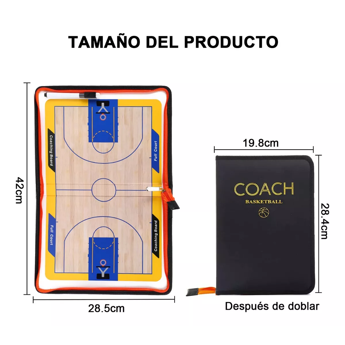 Tablas Tácticas De Basquetbol Imantada Con Marcador Y Fichas.