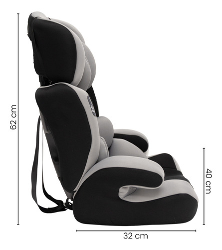 Autoasiento Seguridad Silla Niño 9m A 12 Años Coche Carro Color Negro/Gris Unisex.
