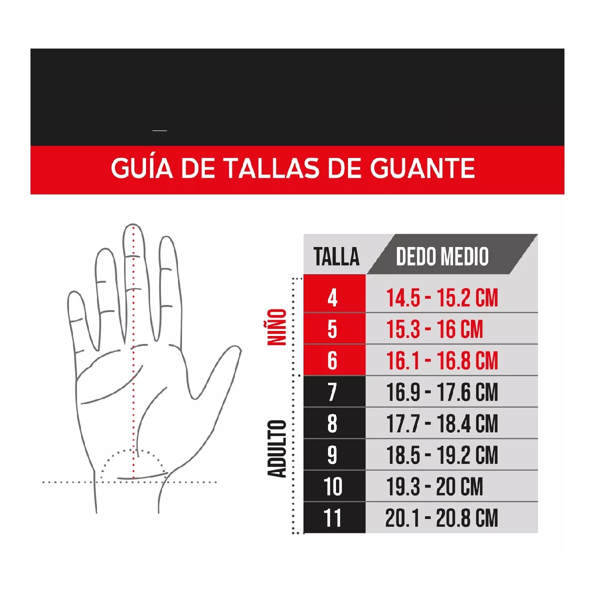 Guante Portero Rinat Training Infantil Negro Talla 6.