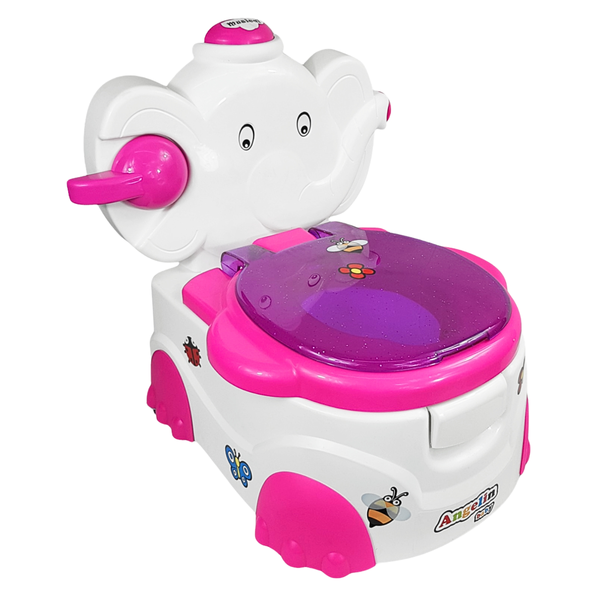 Baño Entrenador Musical para Niño Niña Dispensador de Papel  - Rosa.