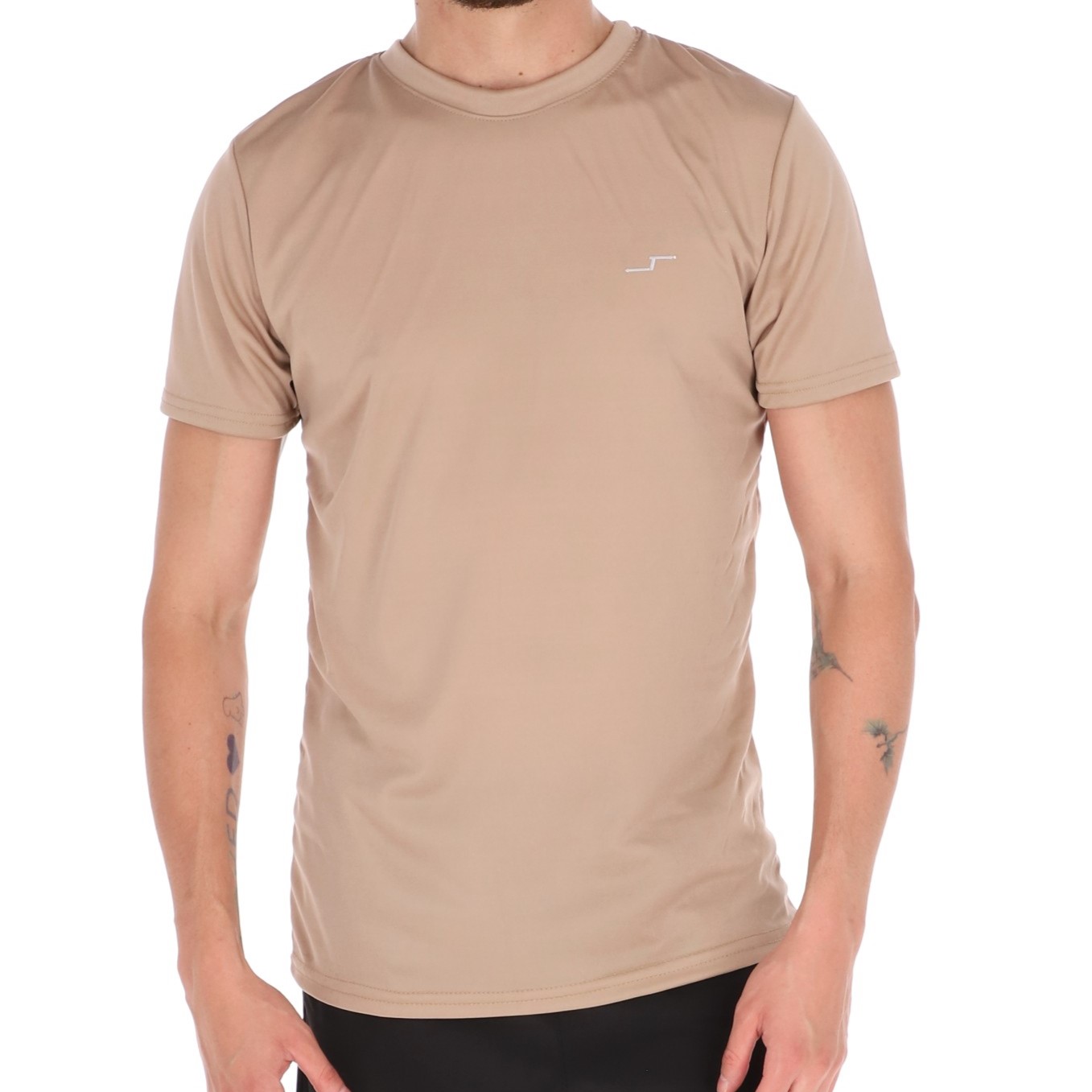 Playera Deportiva Manga Corta Cuello Redondo Color Beige Para Hombre CHB Chili Beans Clothing Co..