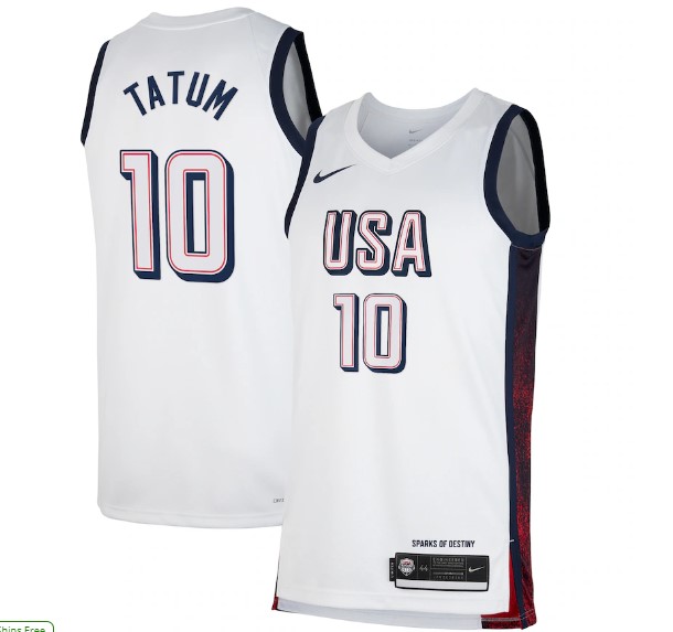 Nuevo! Jersey Dream Team USA Juegos Olimpicos Olimpiadas Paris 2024 Tatum 10 Blanco Talla S.