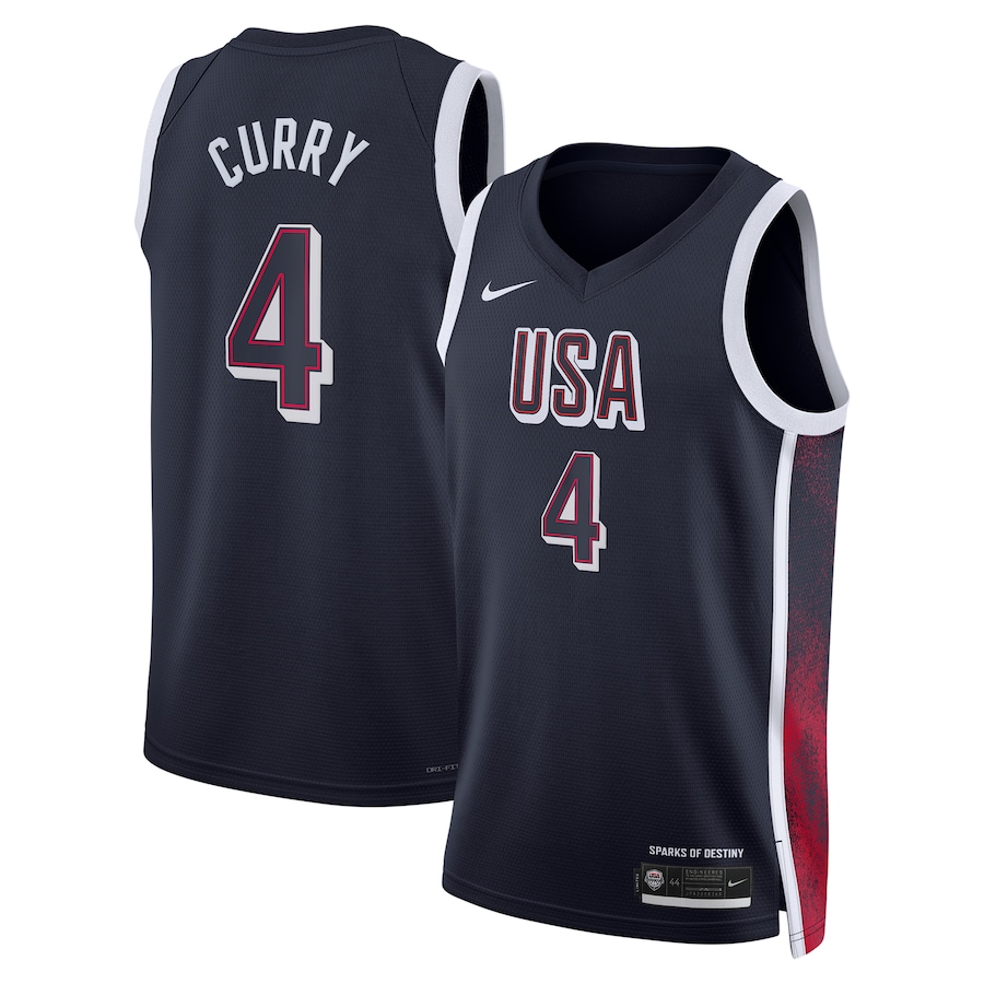 Nuevo! Jersey Dream Team USA Juegos Olimpicos Olimpiadas Paris 2024 Stephen Curry 4 Azul Talla L.