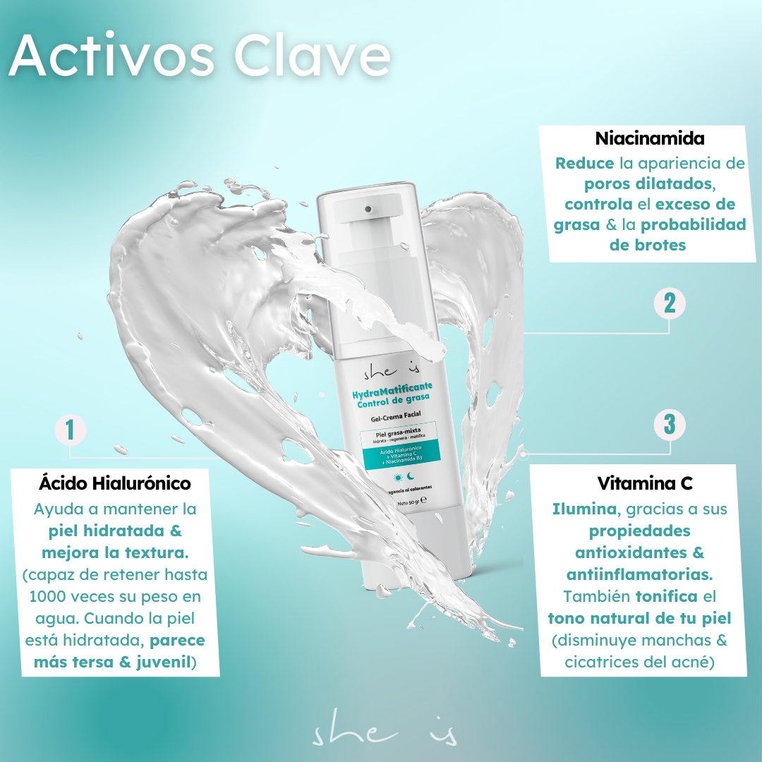 Gel Crema Facial Hydra Matificante She is skincare 50gr.