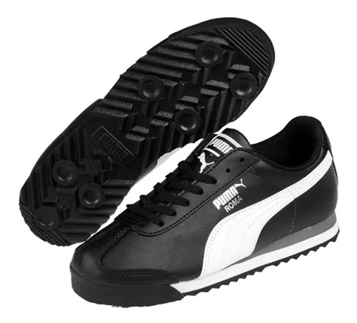 Tenis Puma Roma Basic Color Negro/Blanco.