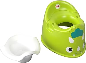 A Fisher-Price Baby Bacinica para Bebés Mi Primera Bacinica de Dinosaurio para bebés de etapa de desarrollo en adelante.