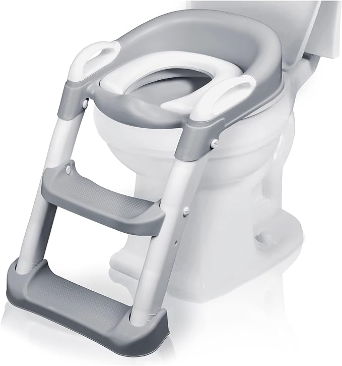 A MAGMALIFE Baño Entrenador, Asiento Entrenador para Baño con Escalera Antideslizante, Taburete Plegable Infantil para Taza de Baño, Fácil de Guardar, Asiento Ergonómico, Edad de 2 a 5 Años.