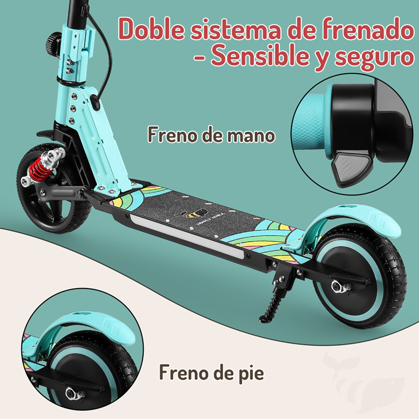 Scooter Eléctrico Infantil Honey Whale E10s Verde.