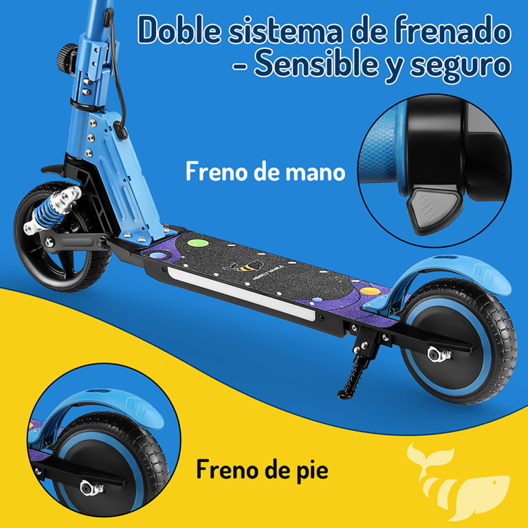 Scooter Eléctrico Infantil Honey Whale E10s Azul.