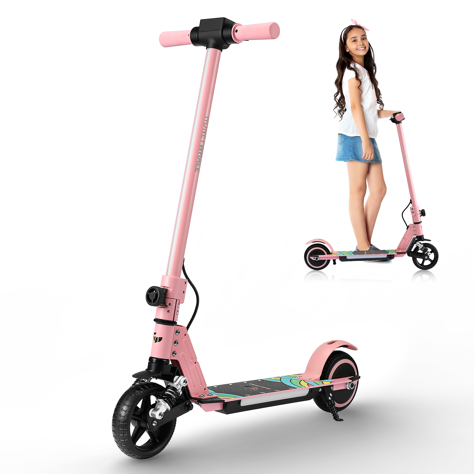 Scooter Eléctrico Infantil Honey Whale E10s Rosa.