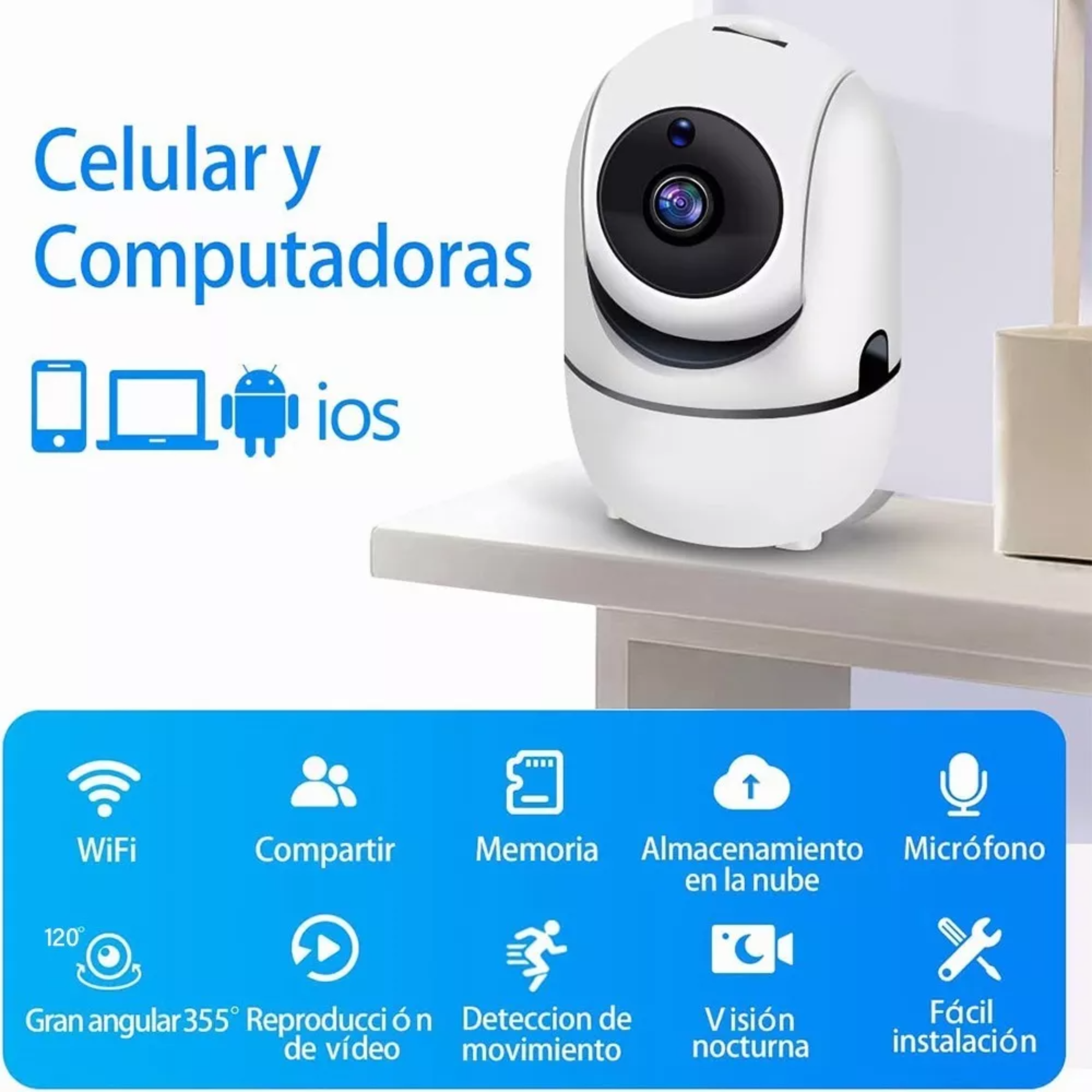 Monitor Para Bebe Camara De Seguridad Y Vigilancia Wifi 1080.