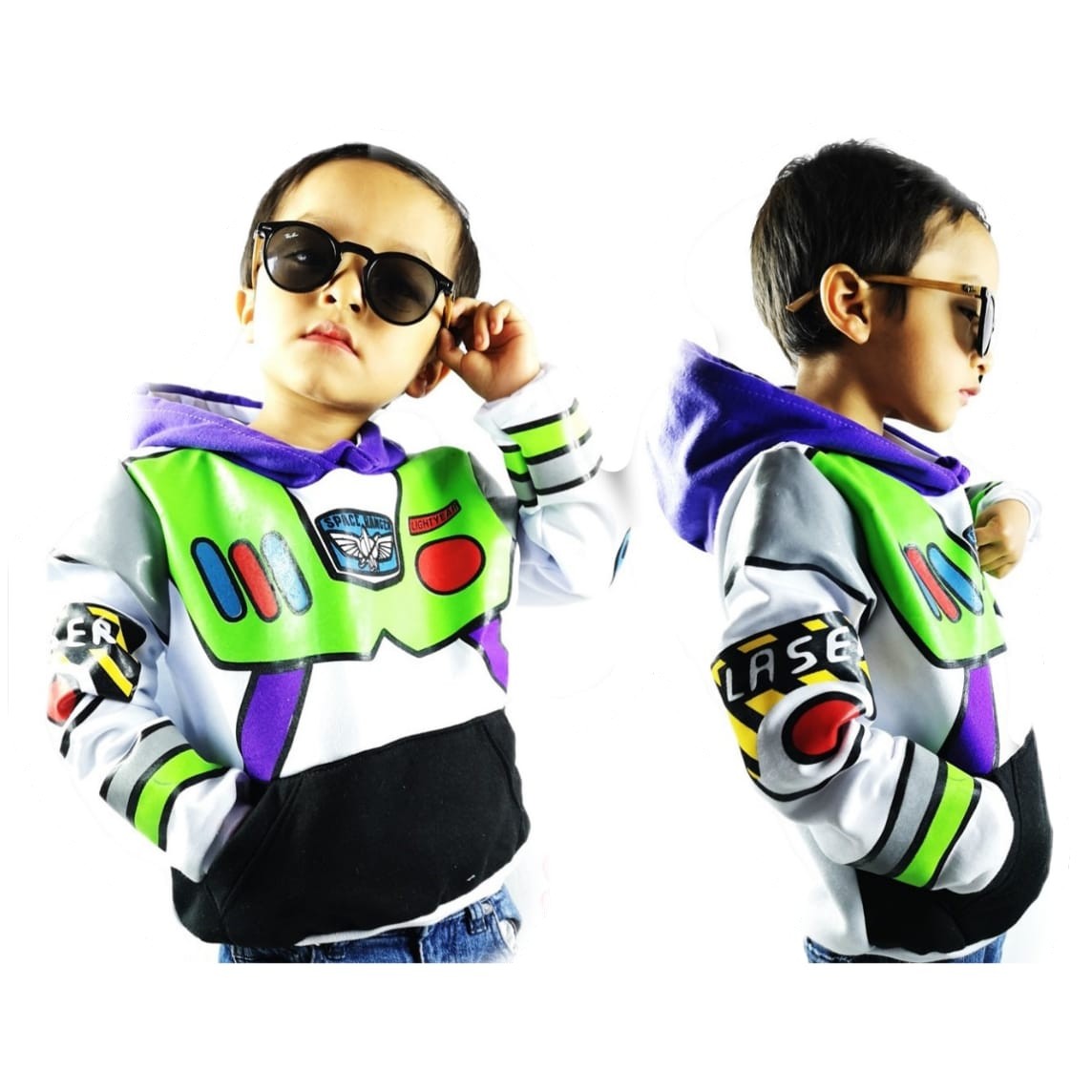 Sudadera Buzz Lightyear para Niños y Niñas, con Gorra Sublimada, Polar Calientita M 6-8 AÑO