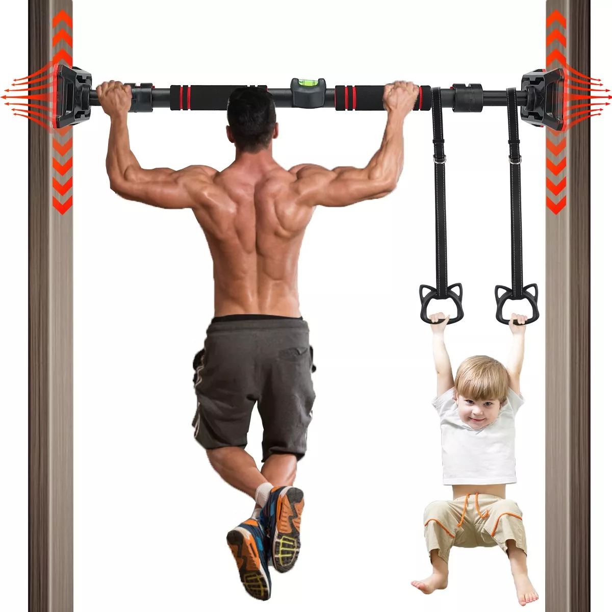 Barra Dominada Puerta Pared Ajustable Pull Up Ejercicio Casa.