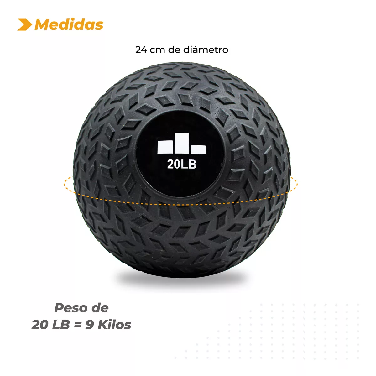 Pelota Balón De Azote Slam Ball Medicinal 20lb 9.07 Kg.