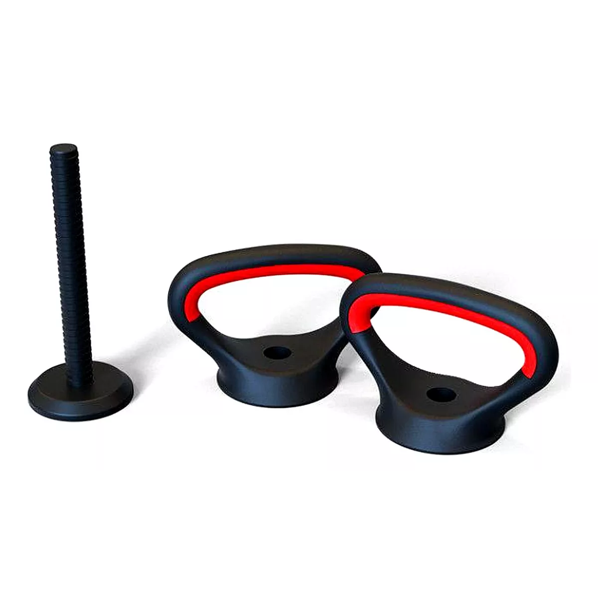 Kit Mancuernas Y Pesa Rusa Y Barra Recta Ajustable De 20 Kg.