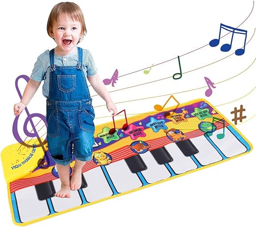 Nasjac Alfombrilla de Musicales de Piano para Niños - Teclados de Piano Juguete Instruments, Plegable Electrónico Táctil Pianos 5 Modos 10 Melodies, Juguetes de Educación Regalos para Niños Niñas.