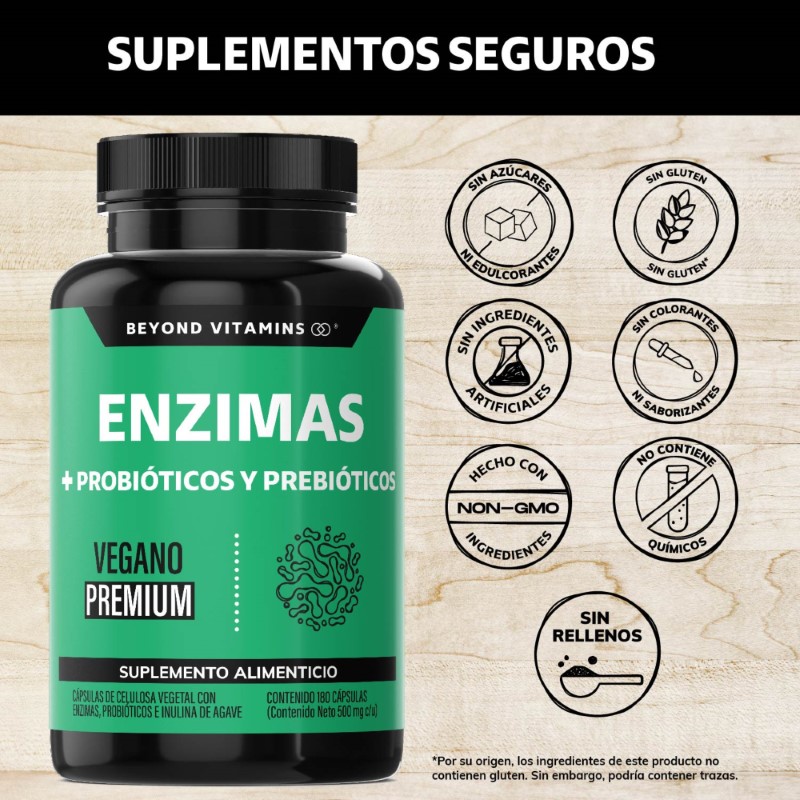 Suplemento Alimenticio Beyond Vitamins Enzimas Digestivas + Probióticos 180 cápsulas