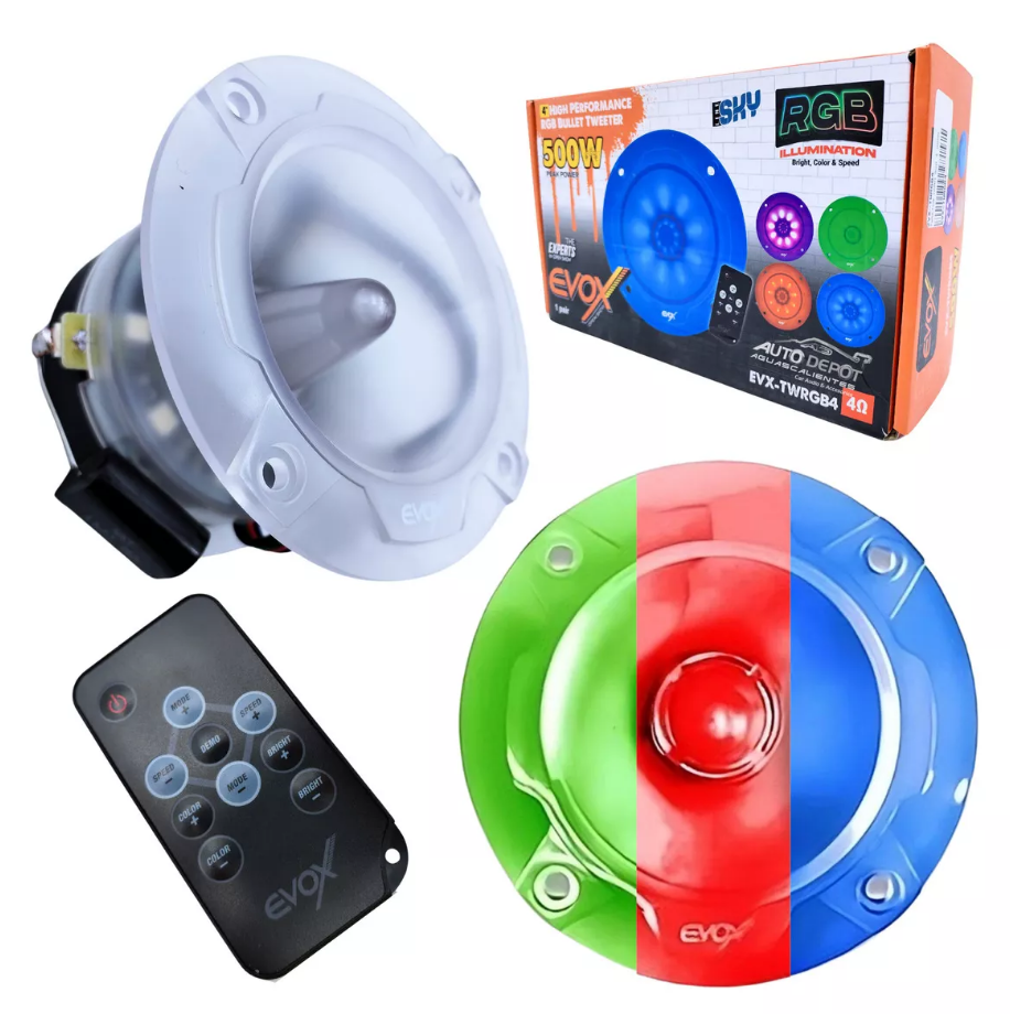 Tweeter HORN RGB Evox EVX-TWRGB4 4 Pulg 250W RMS 4 Ohms PAR