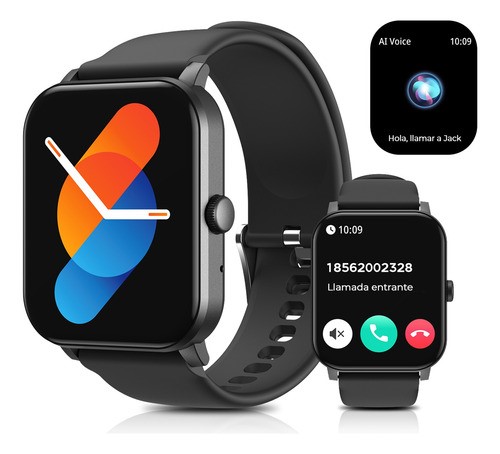 Smartwatch 1 85 Reloj Inteligente Bluetooth Llamada Ip68 negro